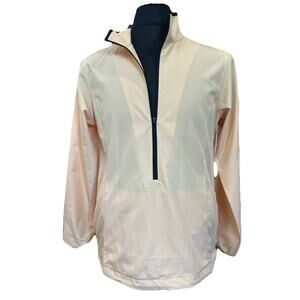 Cutter And Buck Womans Lightweight Yellow Golf Windbreaker Quarter Zip NWT Large